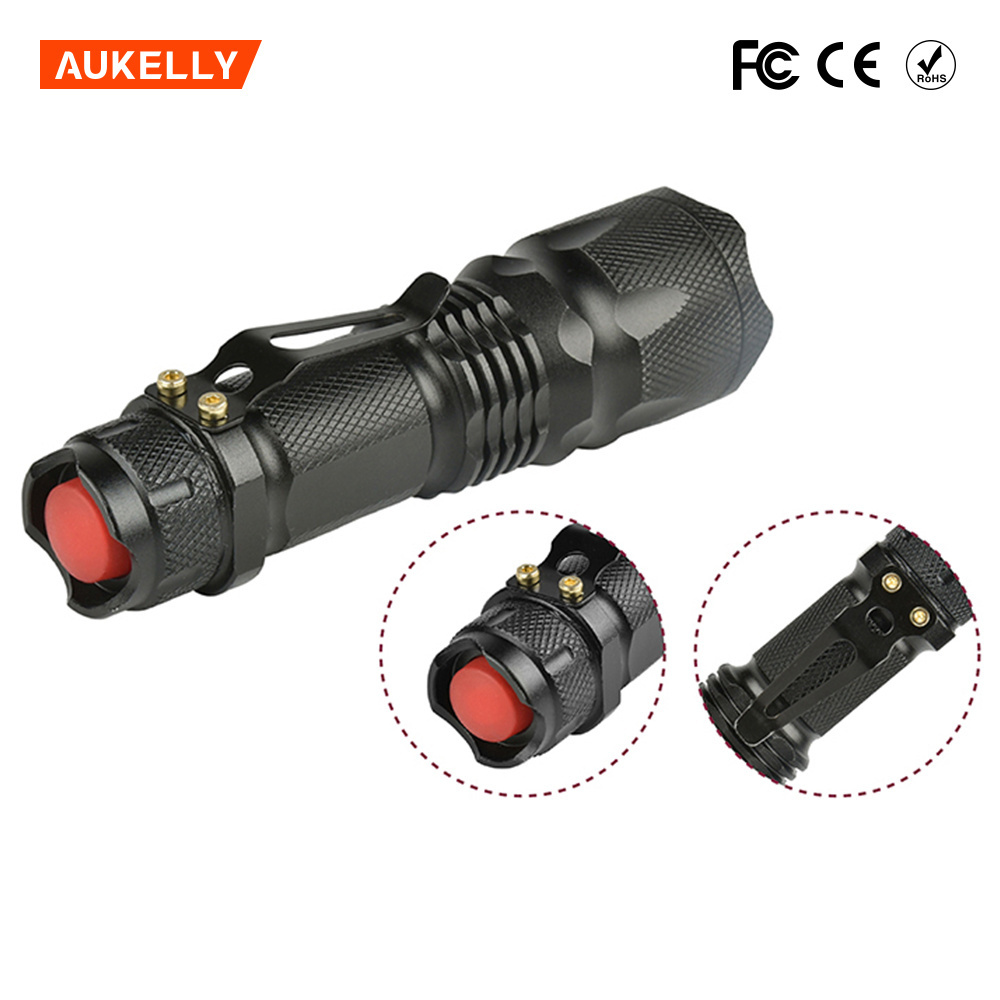 18650 AAA Battery J5 Outdoor Pocket Carry Emergency 5 Mode T6 Zoomable Rechargeable LED shock resistant tactical flashlight