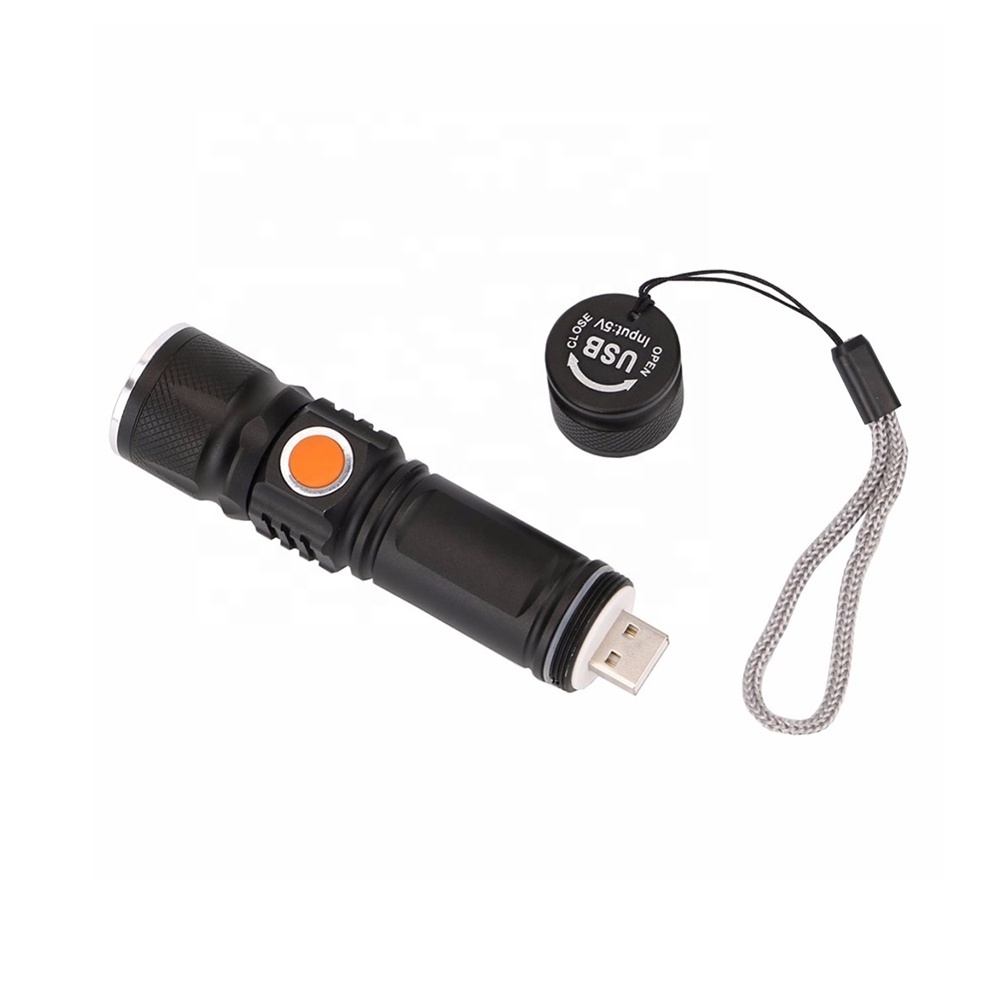 High power Mini Rechargeable USB Ultra Bright Micro Led Torch 1000LM 18650 keychain Linterna Mini Flat Flashlight