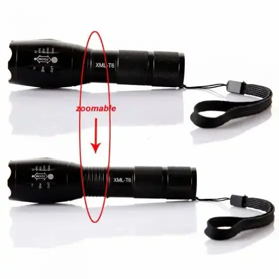 Long Range for Outdoor  Camping 1200 Lumen XML T6 Waterproof LED  Portable Zoomable  Flashlight