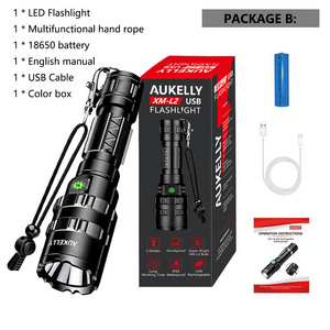 Design High Power Waterproof Zoomable Usb Rechargeable Type-C Emergency Led Flashlights & Torches