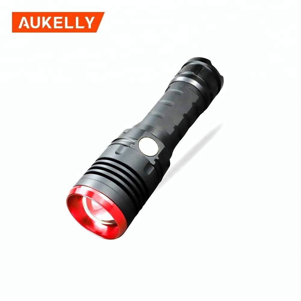 Aukelly Factory direct sell T6 focusing light rechargeable flashlight long shot tactical flashlight 10000 lumens