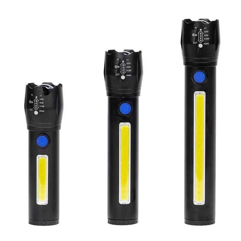 Oripower OEM customized Outdoor Camping  Portable COB USB LED Flash Light Rechargeable Flashlight Set Powerful Tactical Torches