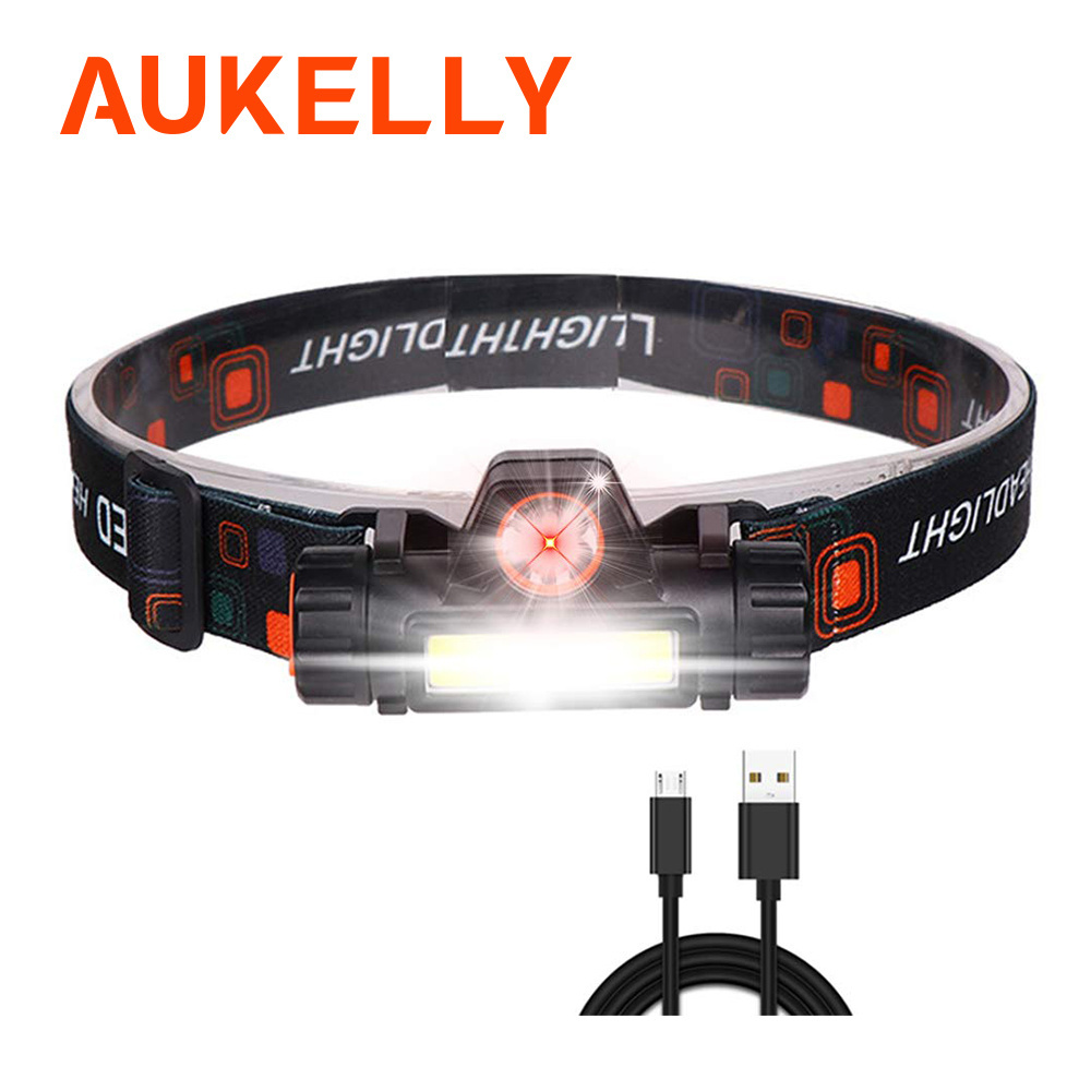 Magnetic USB Rechargeable Headlight 8000LM Portable LED Headlamp Flashlight Q5 Spotlight Built-in 18650 Battery COB Floodlight