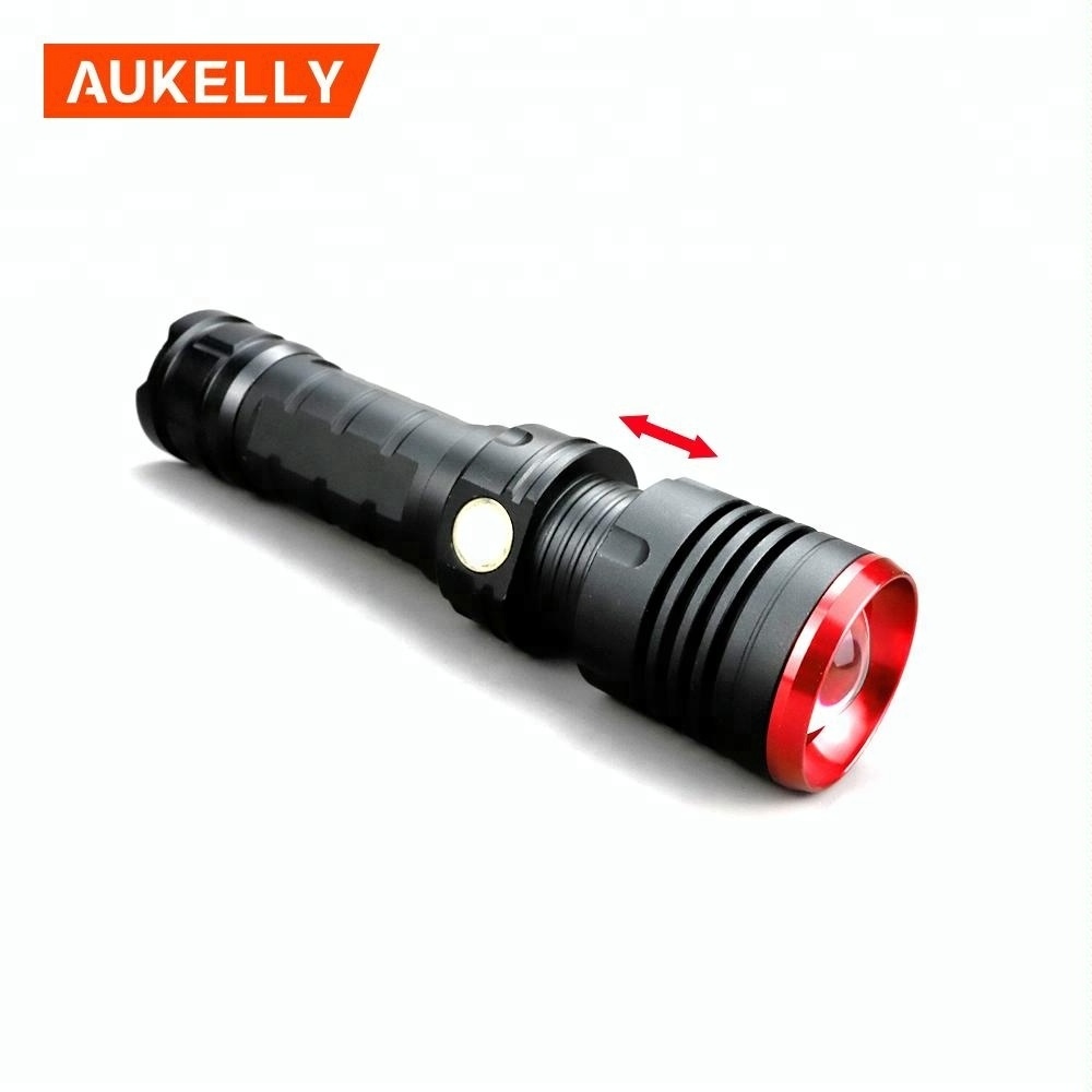 Aukelly Factory direct sell T6 focusing light rechargeable flashlight long shot tactical flashlight 10000 lumens