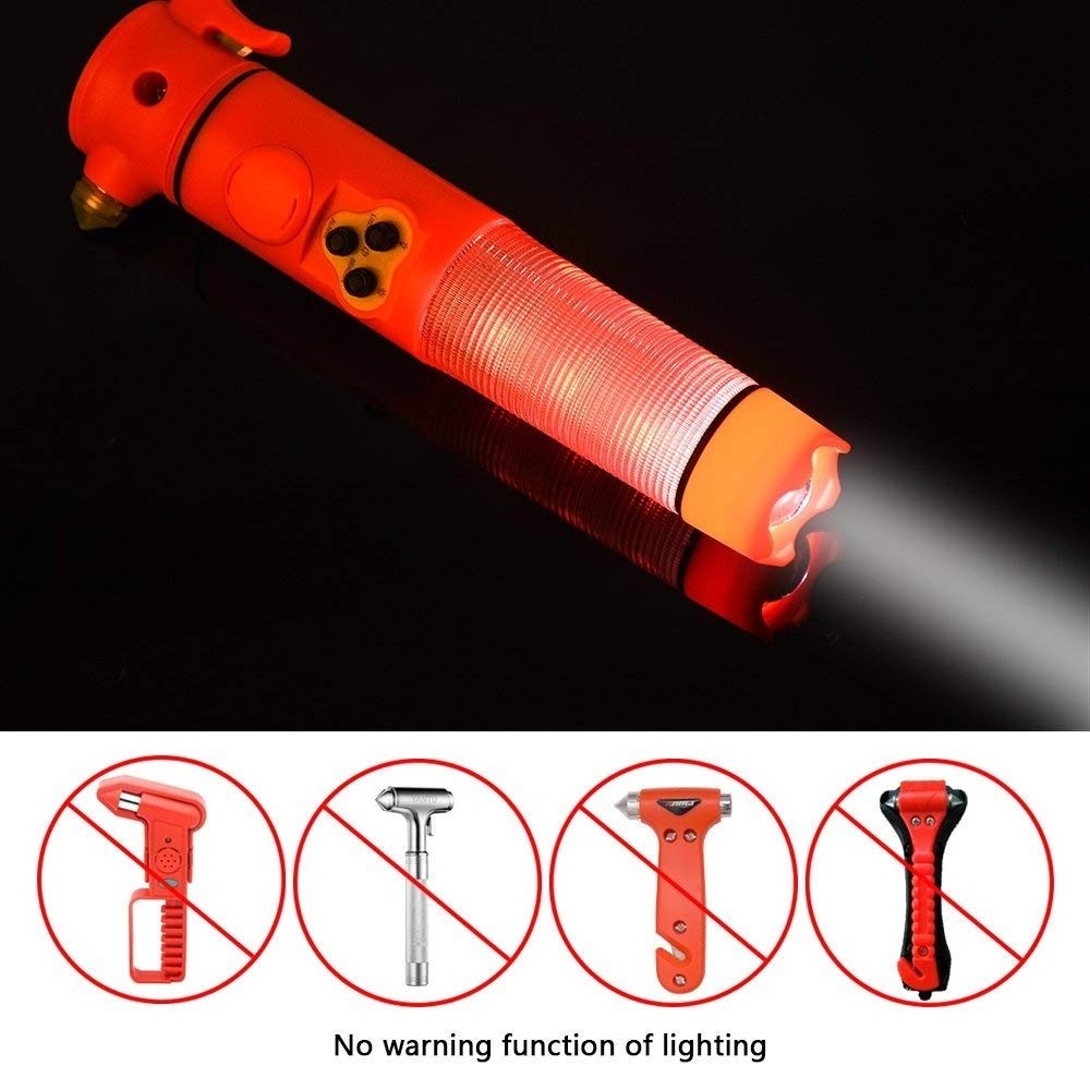 2022 New Hot Multifunction Led Flashlight with Hammer Reamer Siren Beacon Emergency Flashlight H187 2022 New Hot Multifunction