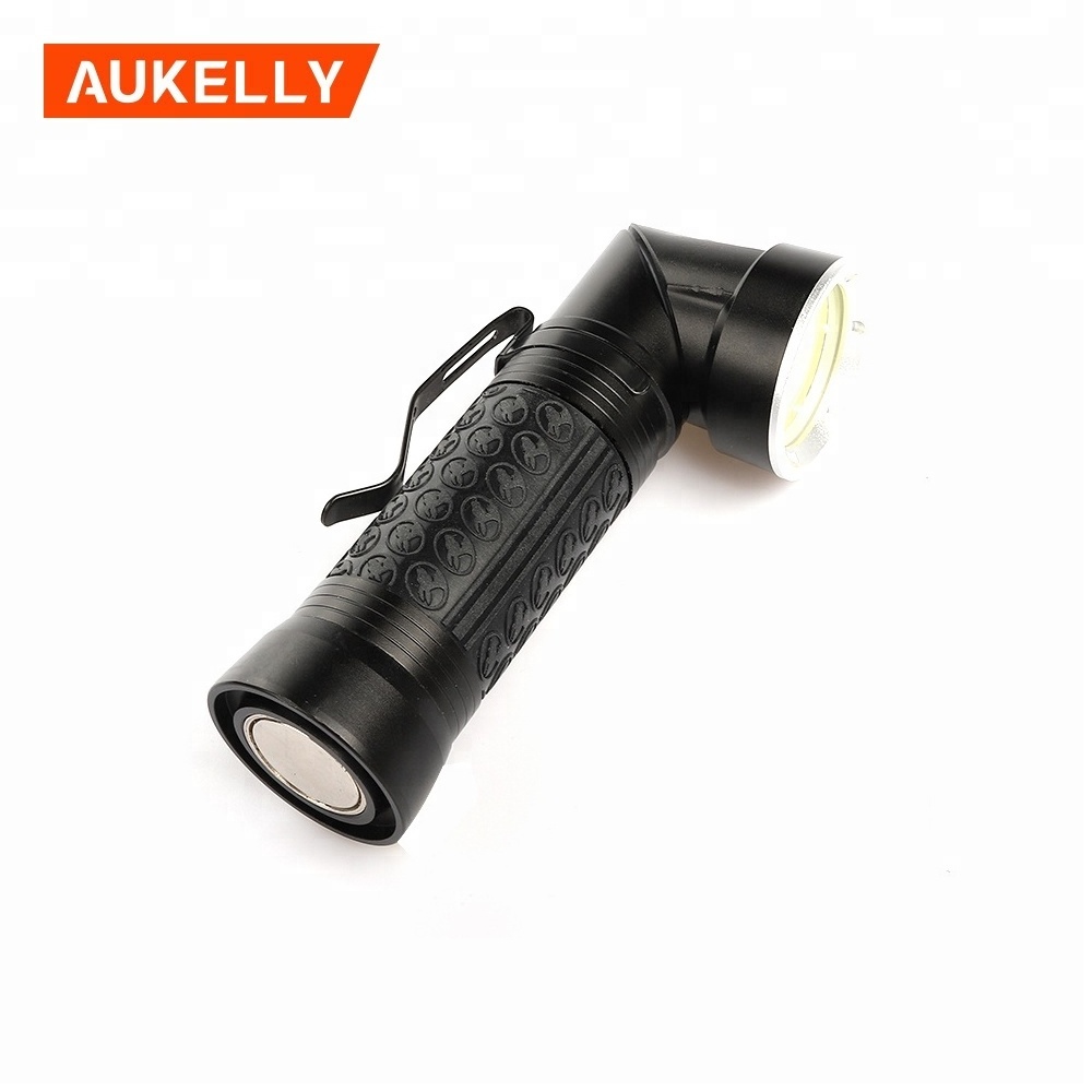 SOS Magnet 90 Degrees TWIST Rechargeable Flash Torch Light Pocket Light LED Flashlight with 4 mode