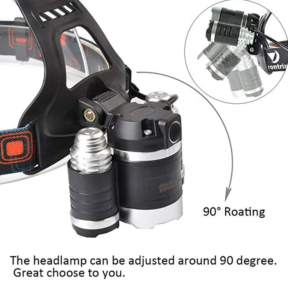 3000 Lumens Head Torch Light Rechargeable Waterproof Led 30W High Power Headlamp