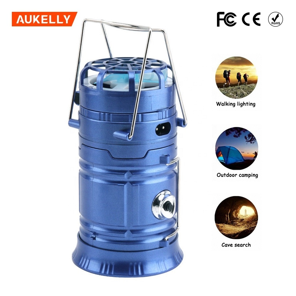 Outdoor camping Solar light Power Bank LED USB Solar Led Torch Mobile Telescopic Portable Led Camping Lantern With Ceiling Fan