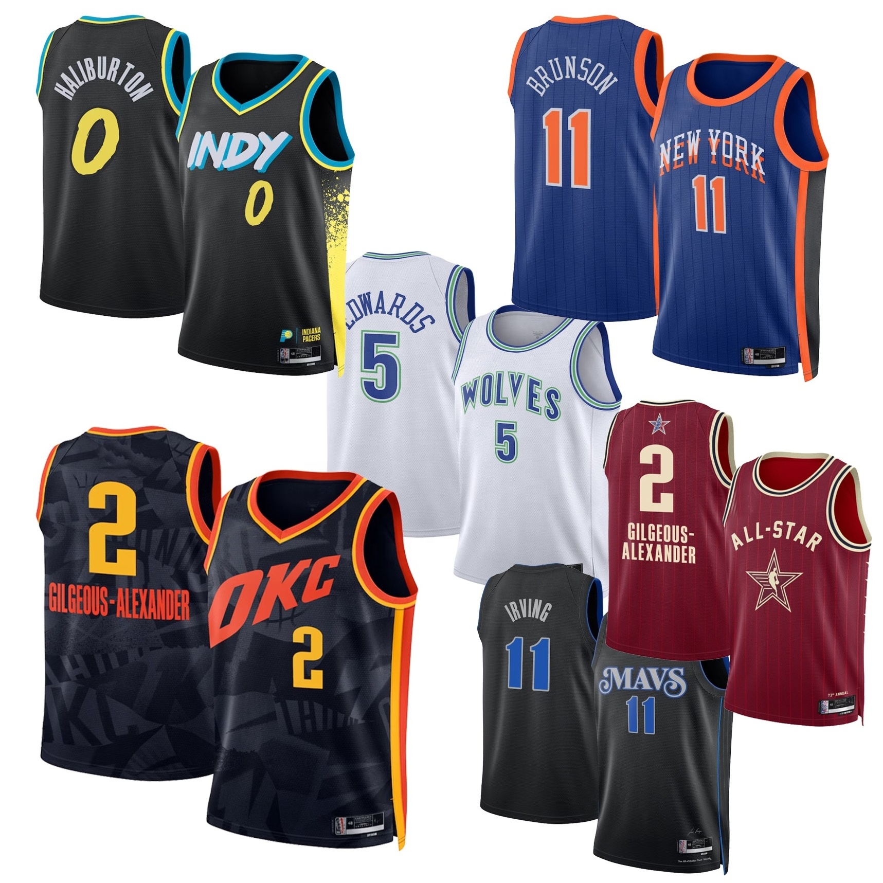 New season  high quality   Anthony Edwards  Gilgeous-Alexander   Tyrese Haliburton  basketball  top  jersey