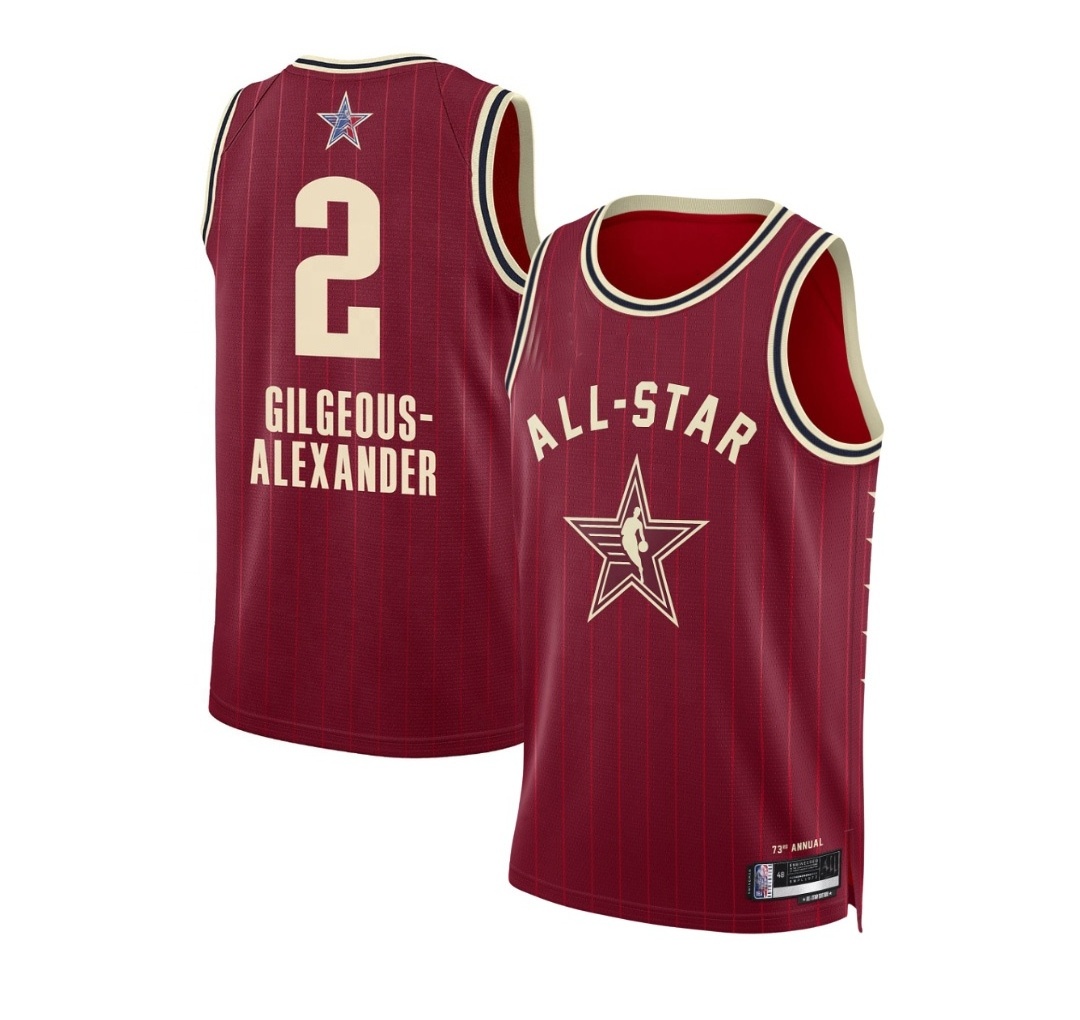 New season USA Anthony Edwards  Gilgeous-Alexander   Tyrese Haliburton  basketball  top  jersey