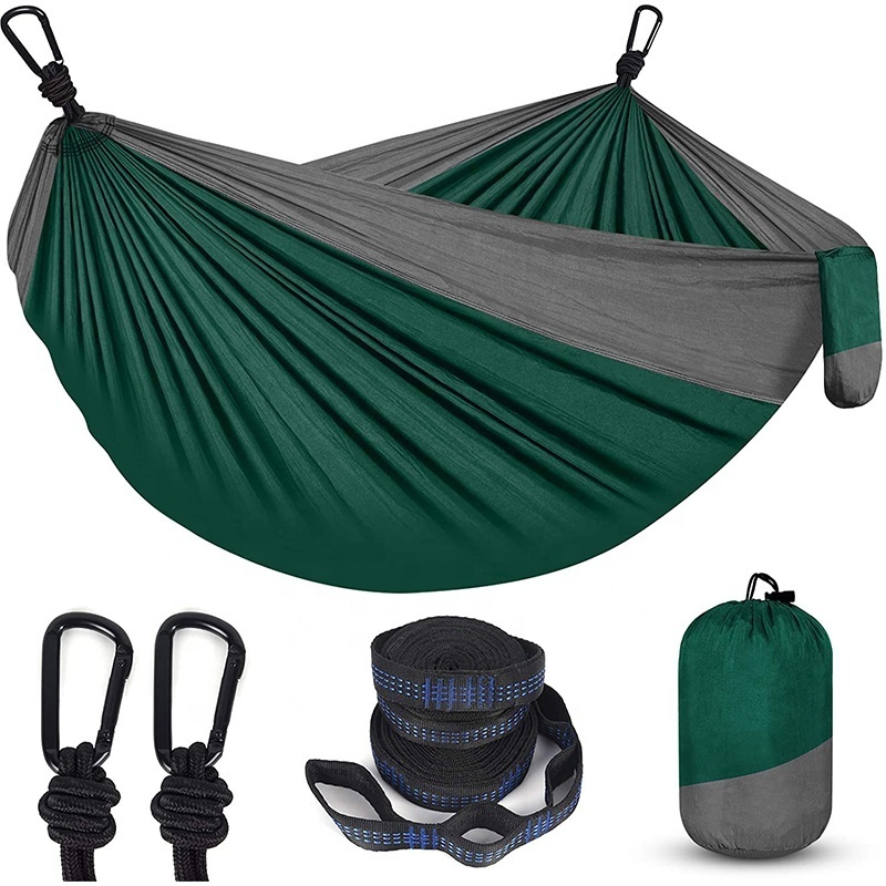 Outdoors Backpacking Survival or Travel Single Double parachute premium camping bed hammock with mosquito net rain cover