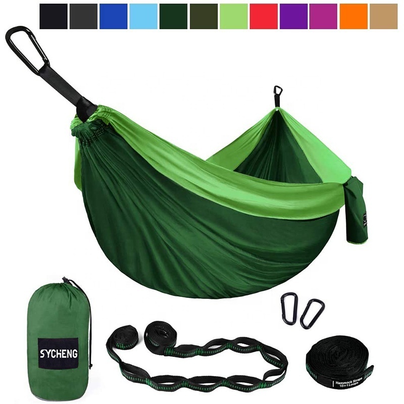 Outdoors Backpacking Survival or Travel Single Double parachute premium camping bed hammock with mosquito net rain cover