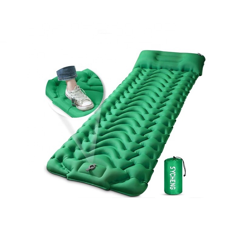 Durable Inflatable Beach Mat automatic cushion Lightweight Sleeping Pad extra thick self inflating foam camping mat with Pillow