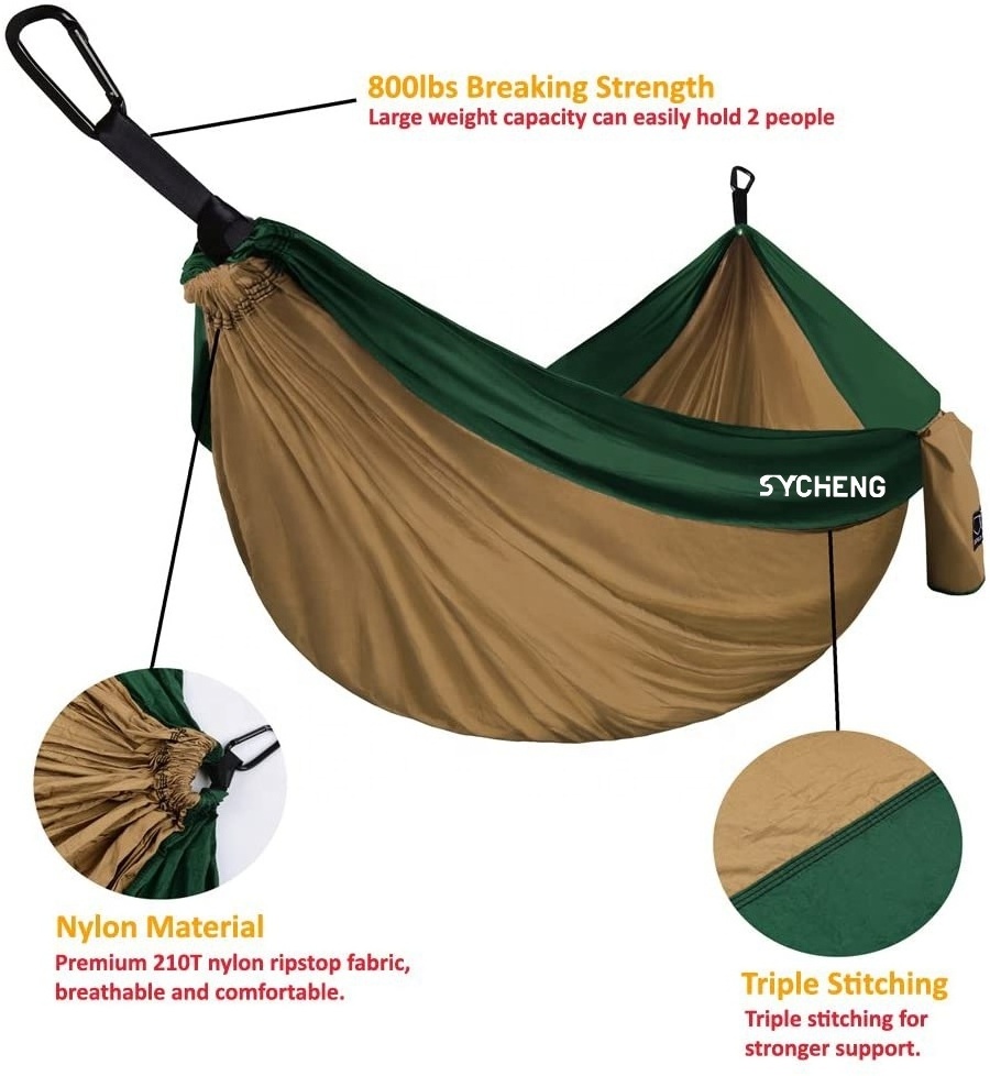 Outdoors Backpacking Survival or Travel Single & Double parachute Hammocks hand woven camping hammock