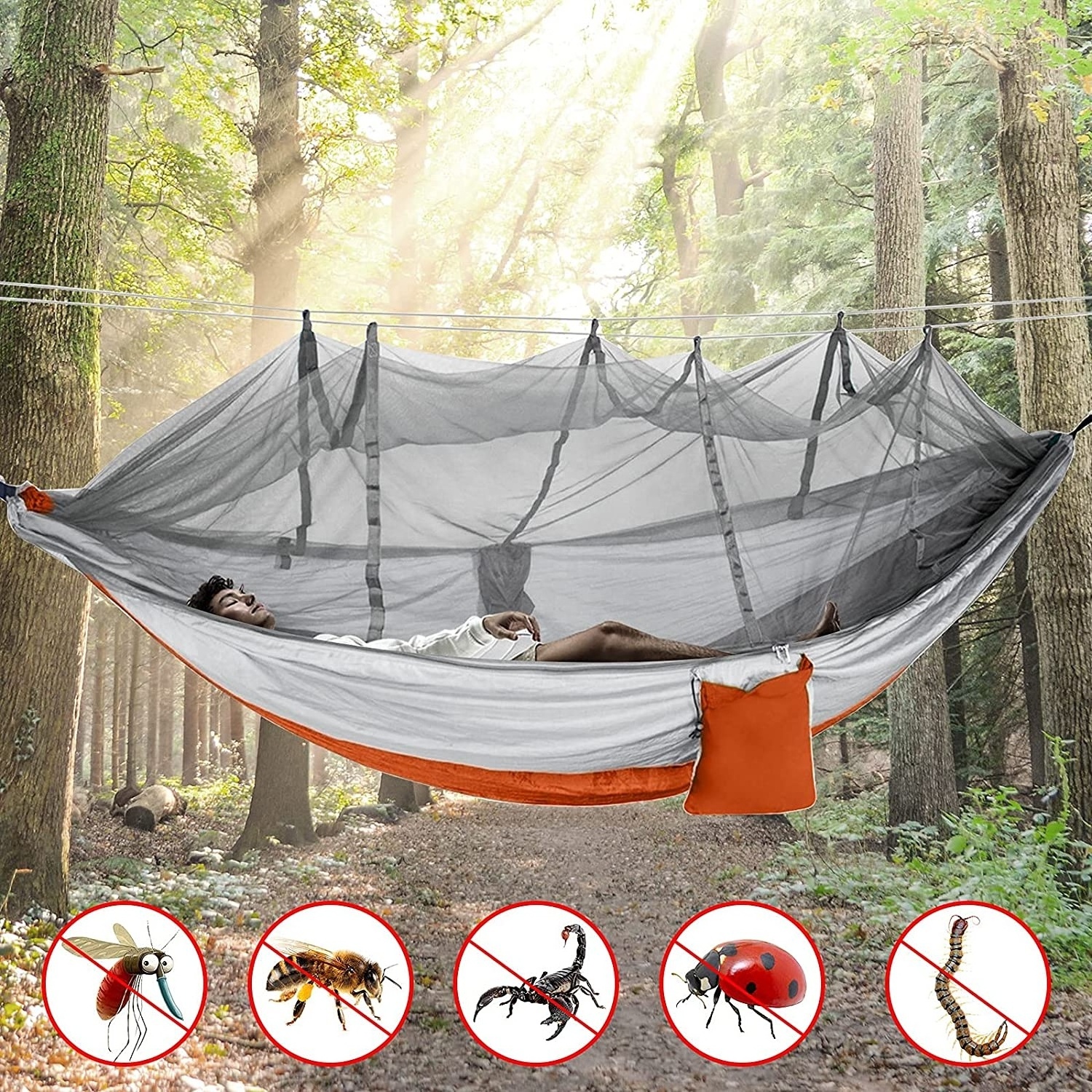 hammock tarp Backpacking hiking and camping Survival Travel Single Double parachute Outdoor portable Hammocks with mosquito net