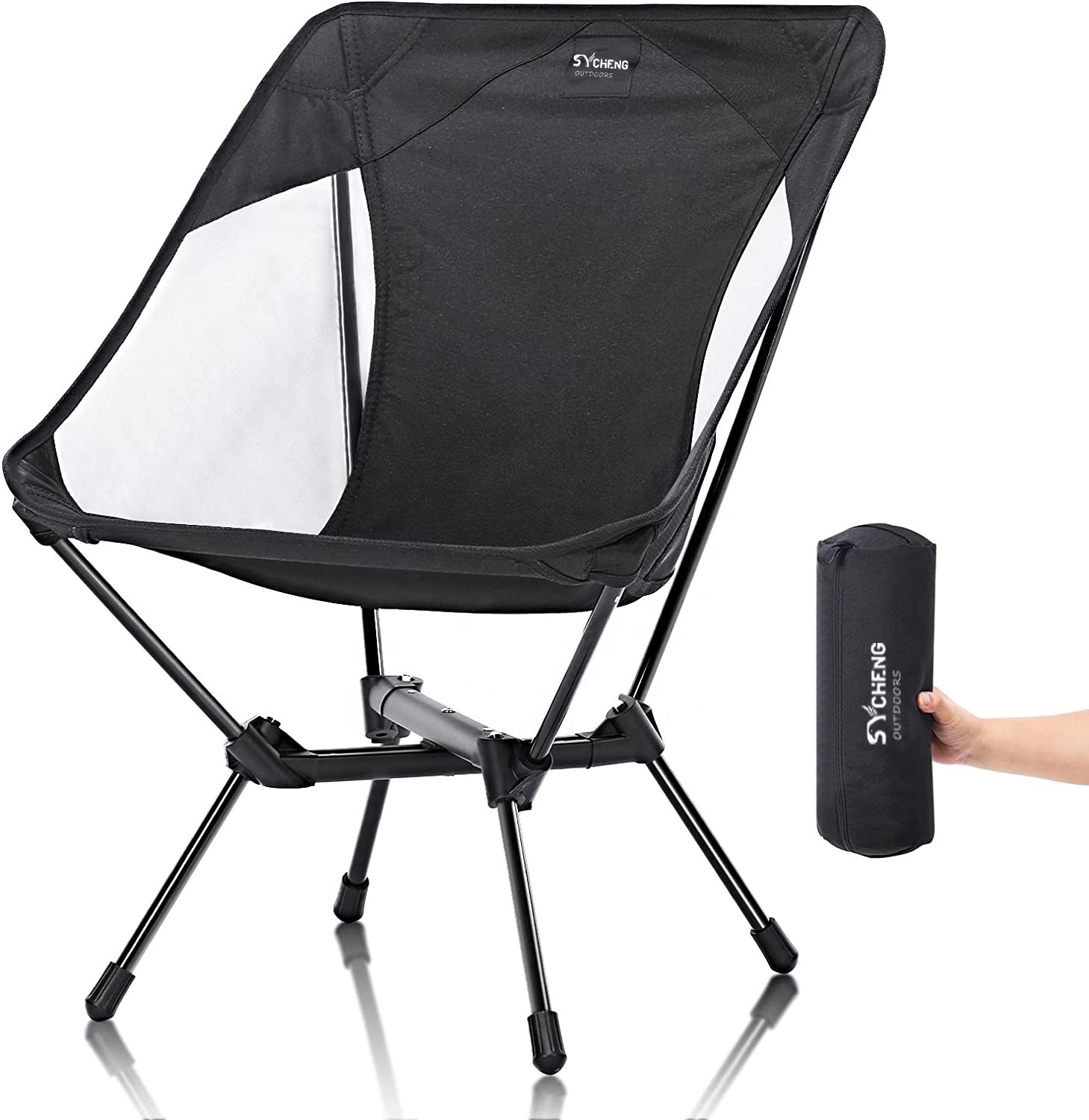 New Portable Camping Chairs with Side Pockets Adjustable Height Foldable  Chairs for Backpacking Hiking Beach Camping