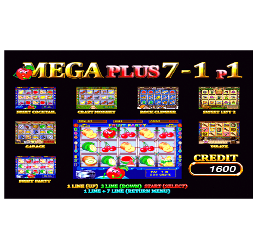 Multi coin operated Game Board Mega 7 IN 1 Fus-ion Arcade  Game PCB