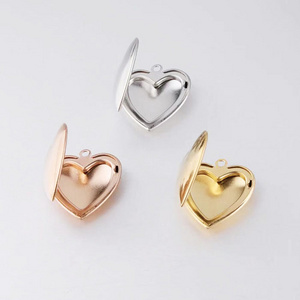 Stainless steel blank stamping heart shape locket,Rose gold blank heart locket heart pendant photo necklace