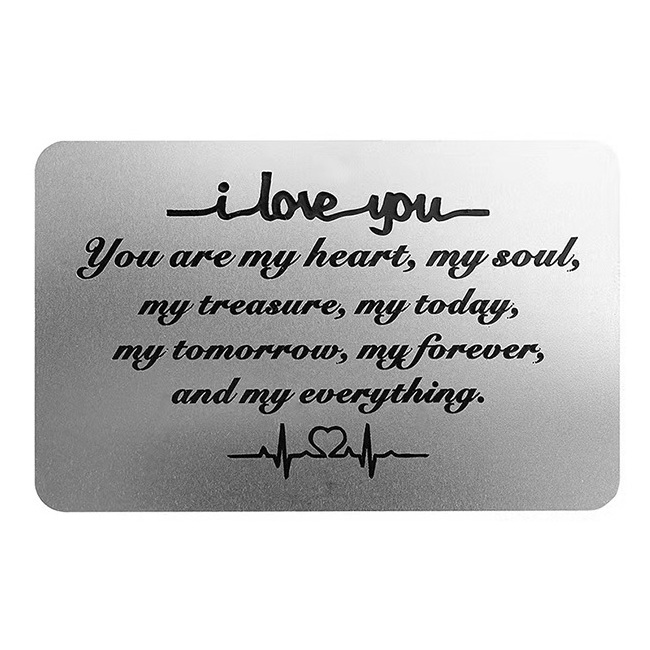 Gift Metal Cards Personalized Metal Plaque Stainless Steel gifts cards