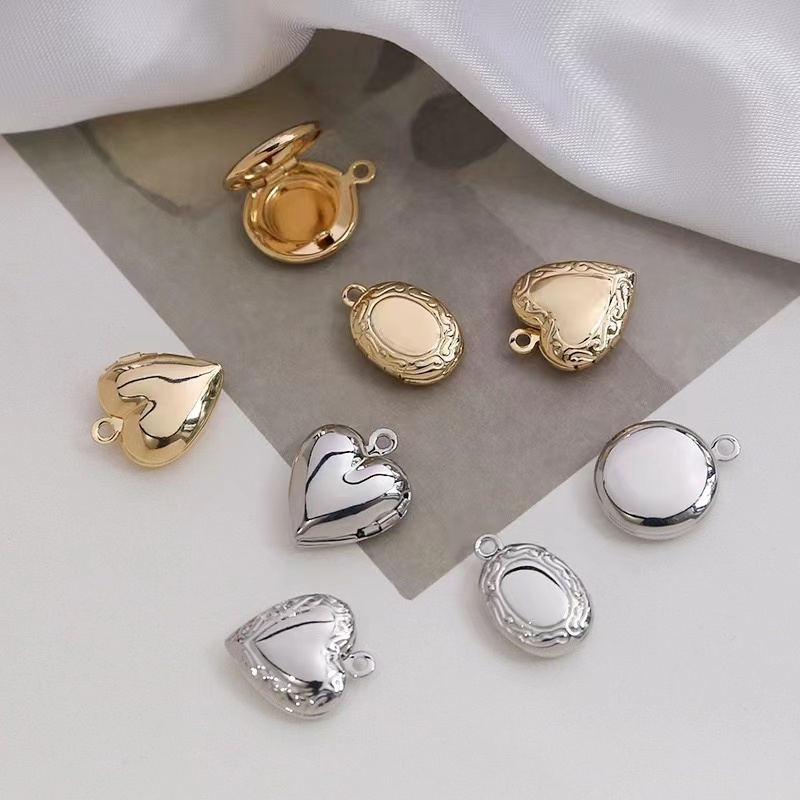 Stainless steel blank stamping round shape locket pendant , photo locket pendant charms