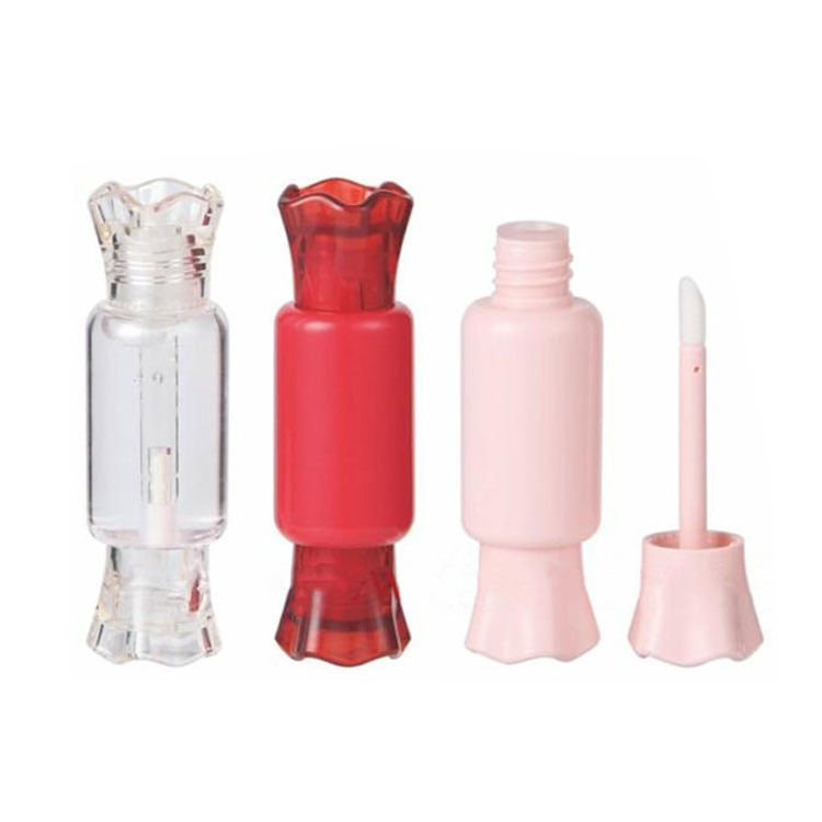 Cute transparent empty lip gloss bottle container private logo candy clear lipgloss tubes