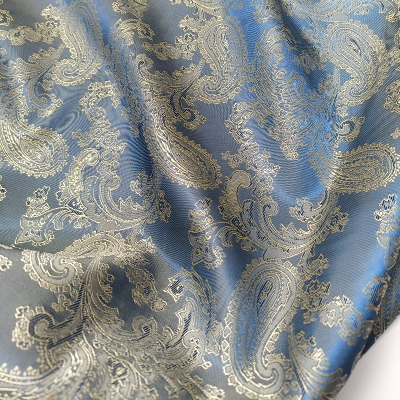 Bags Lining Logo Fabric Polyester Lining Customized Upholstery Paisley Pattern Jacquard Lining Fabric For Clothing