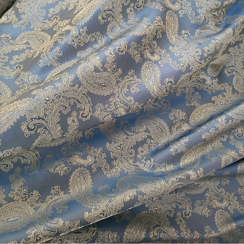 Bags Lining Logo Fabric Polyester Lining Customized Upholstery Paisley Pattern Jacquard Lining Fabric For Clothing