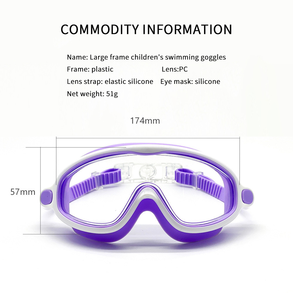 High yield silicone eye protection swimming glasses adult anti-fog anti-UV large frame waterproof swim goggles with nose cover