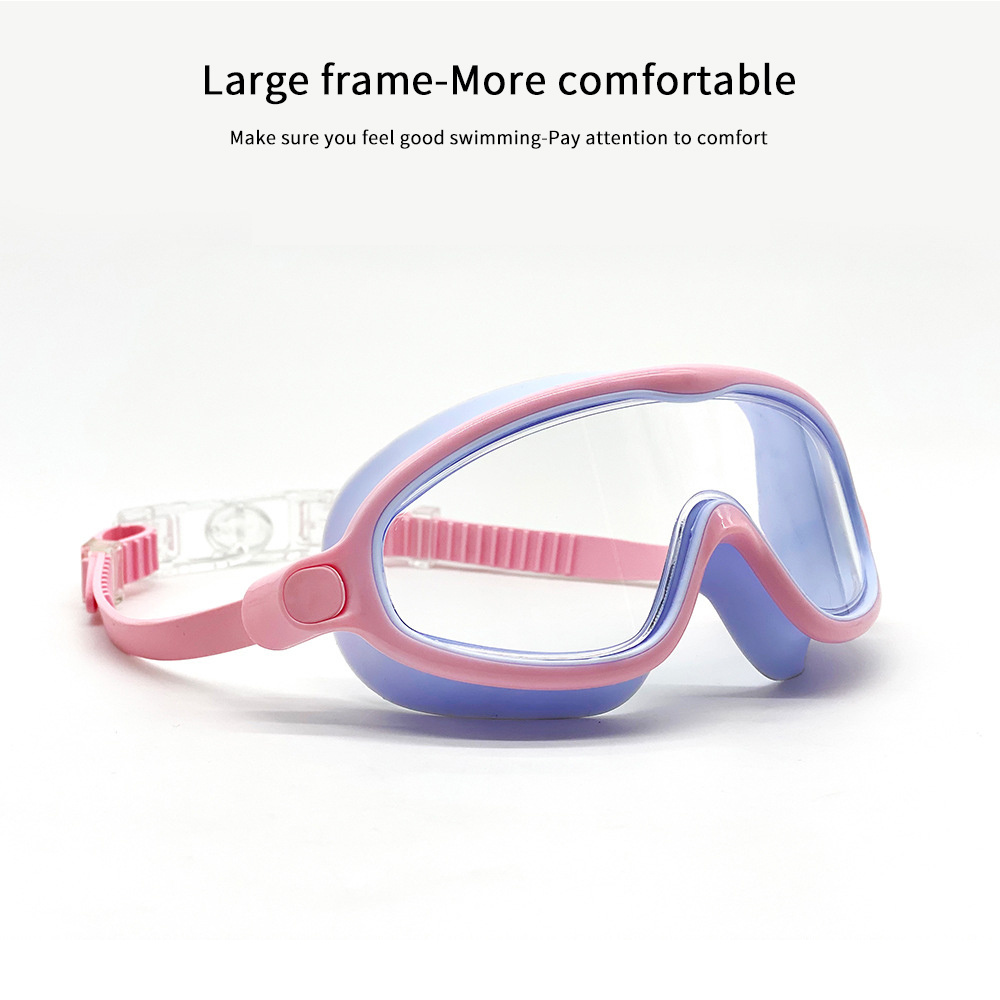 High yield silicone eye protection swimming glasses adult anti-fog anti-UV large frame waterproof swim goggles with nose cover