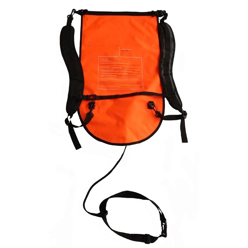 Hot sale first safe waterproof outdoor open water swimming buoy inflatable backpack