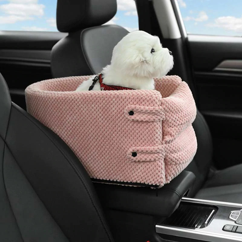 Portable Pet Dog Bed Car Seat Central Control Nonslip Dog Carriers Safe Car Armrest Box Bed  For Small Cat Dog Travel