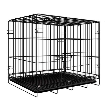 Amazon hot selling pet cage durable black blue pink metal dog cat cage for small middle and large size pets