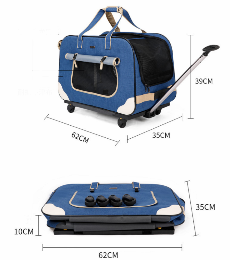 Wholesale outdoor pet stroller with Detachable Wheels  Breathable Foldable pet trolley carrier