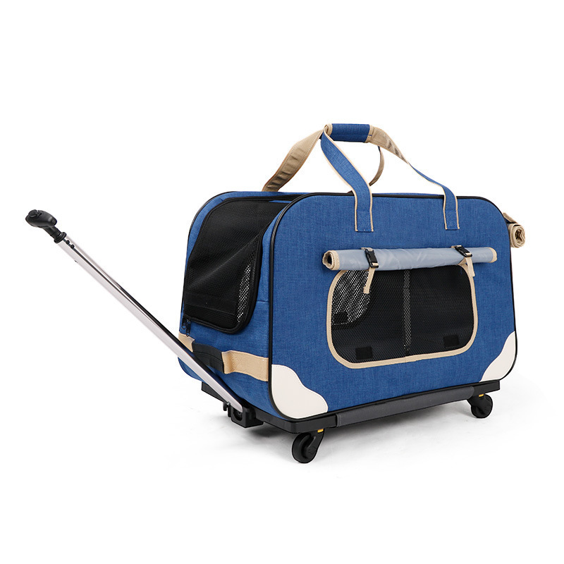 Wholesale outdoor pet stroller with Detachable Wheels  Breathable Foldable pet trolley carrier