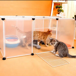 China Factory Hot selling Durable Indoor DIY Foldable Large Plastic Pet Dog Cat Fence Cage for cats