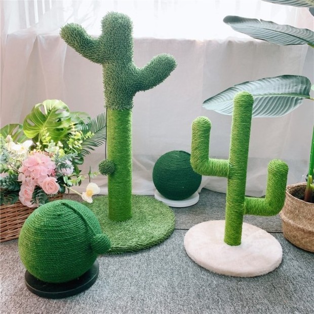 Amazon ebay Hot sell Pet shop accessories wholesale price fashion cactus plant toys Cactus cat climbing frame tree toys