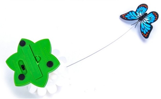 Automatic cat teaser toy flying butterfly/birds self-rotate teaser stick toy