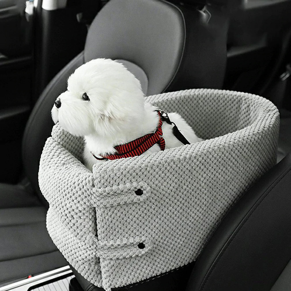 Portable Pet Dog Bed Car Seat Central Control Nonslip Dog Carriers Safe Car Armrest Box Bed  For Small Cat Dog Travel