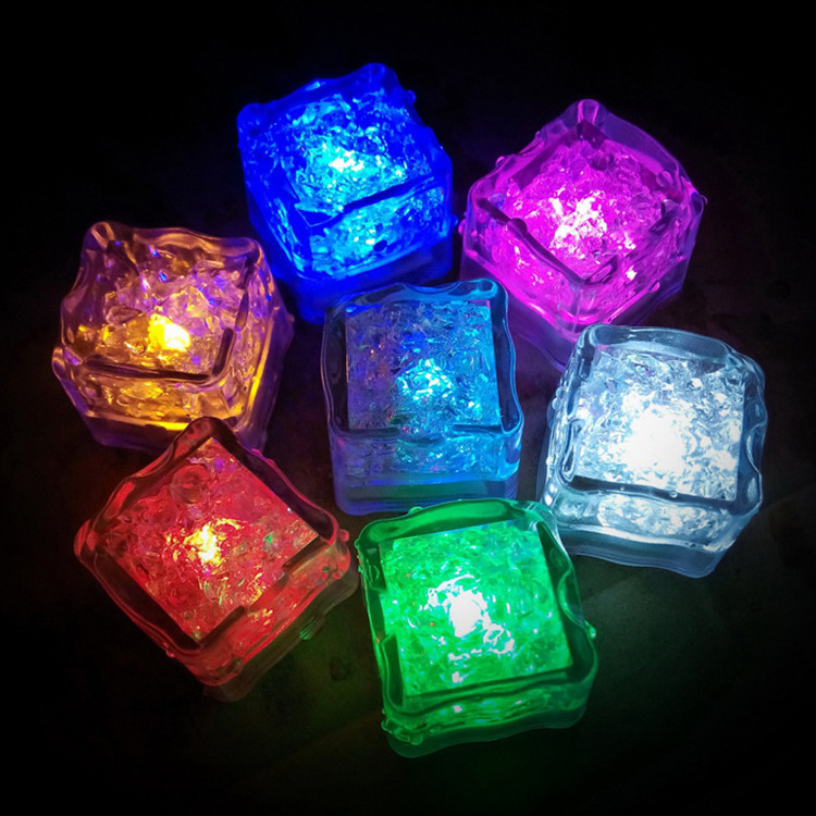 Wholesale custom Food grade luminous ice cubes colorful LED light toys baby educational toys