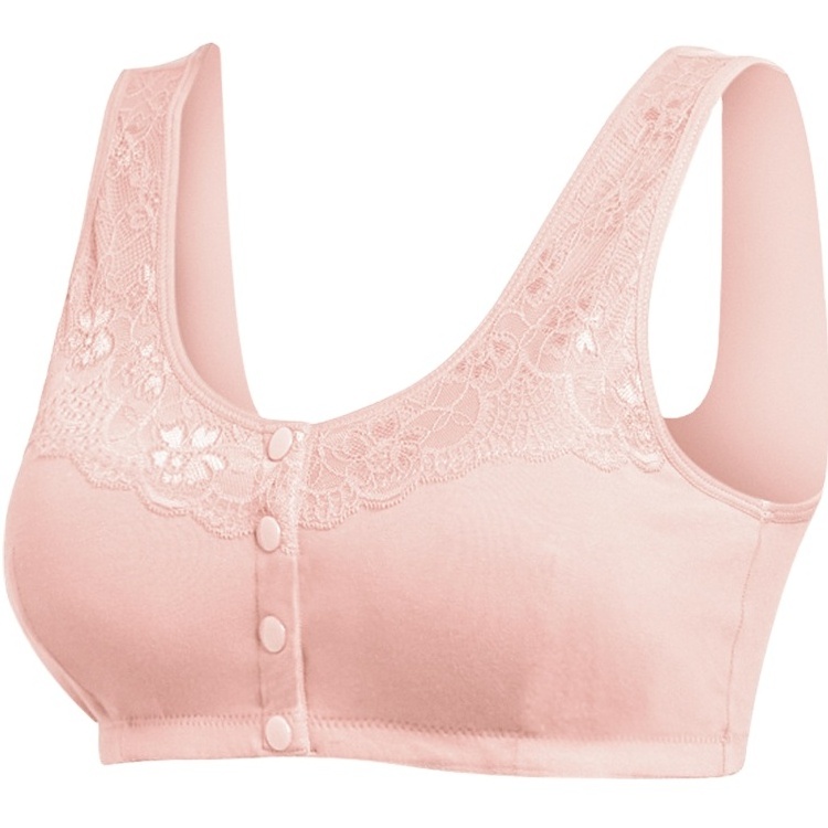 Middle-aged and elderly front buckle elderly underwear easy to put on and take off the bra Grandma soft bra comfortable ladies