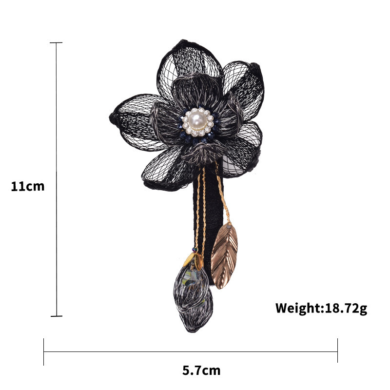 HONEY FLOWER Manual adjective rhinestone double flower mother s day gifts 2022 clip in ponytail human hair by hand