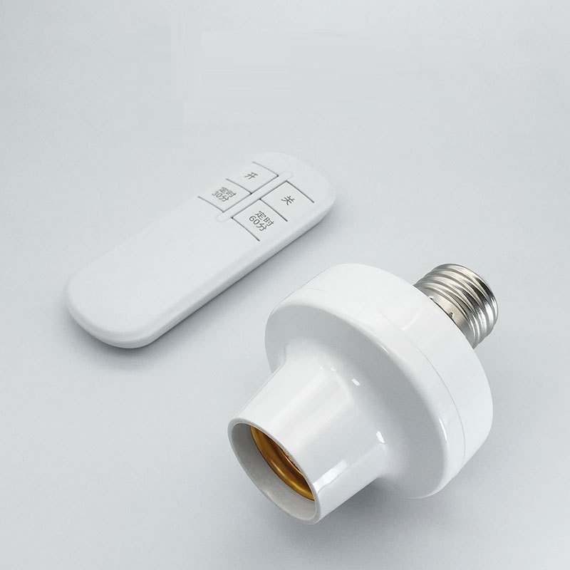 HoneyFly E27 Smart Lamp Base 220V Remote Control Holder with Timing On/Off  Screw Socket for LED Bulb Energy Saving Lamp