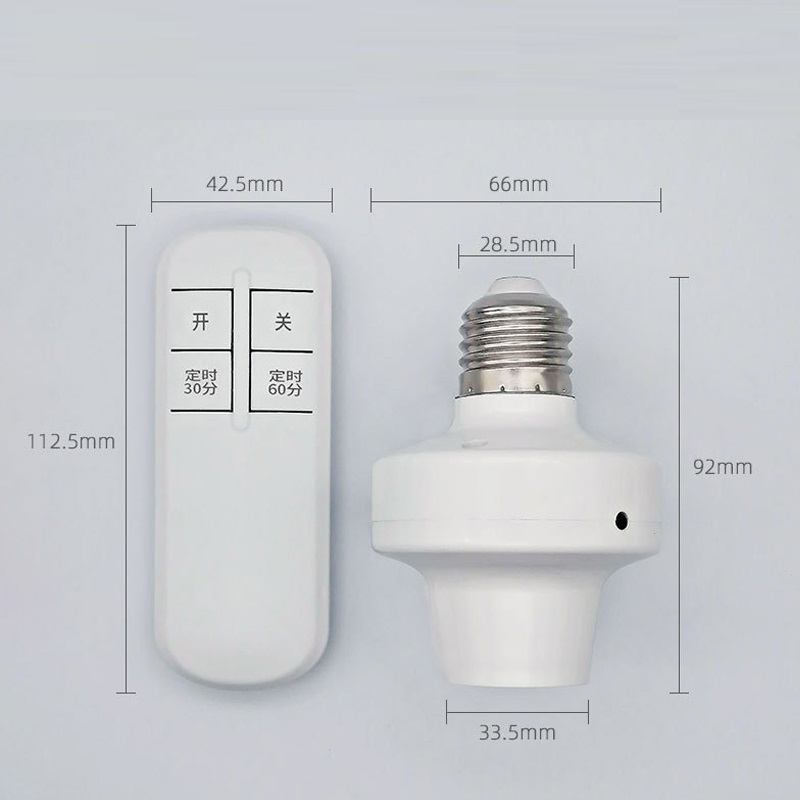 HoneyFly E27 Smart Lamp Base 220V Remote Control Holder with Timing On/Off  Screw Socket for LED Bulb Energy Saving Lamp