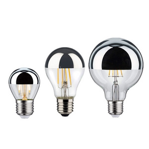 HoneyFly LED Edison Lamp Bulb E14 E27 4W G45 A60 G80 Mirror Silver Half-plated Warm White Vintage Filament Lighting