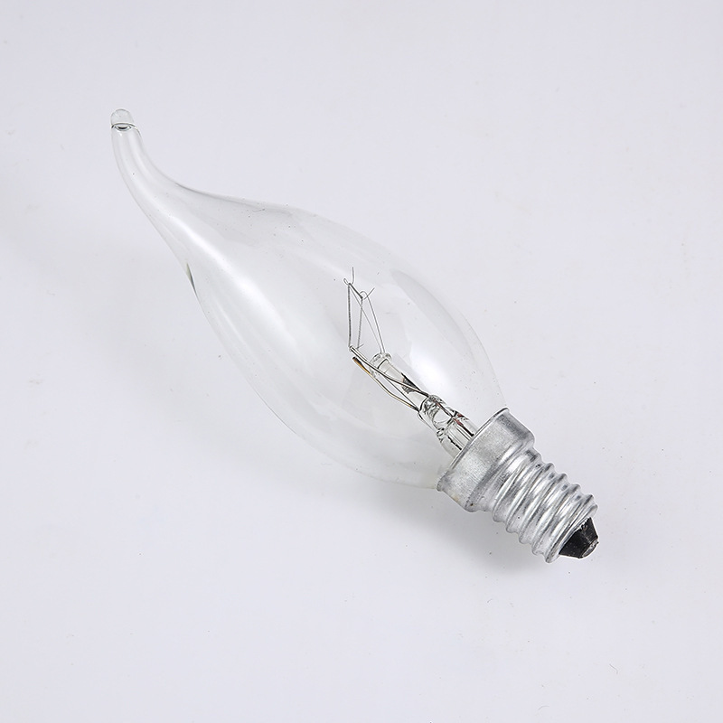 HoneyFly C35 Candle Incandescent Bulb E14 E27 220V 40W 98*35mm 3000K Tungsten Wire Lamp Clear Pull-tail Retro Candle Light