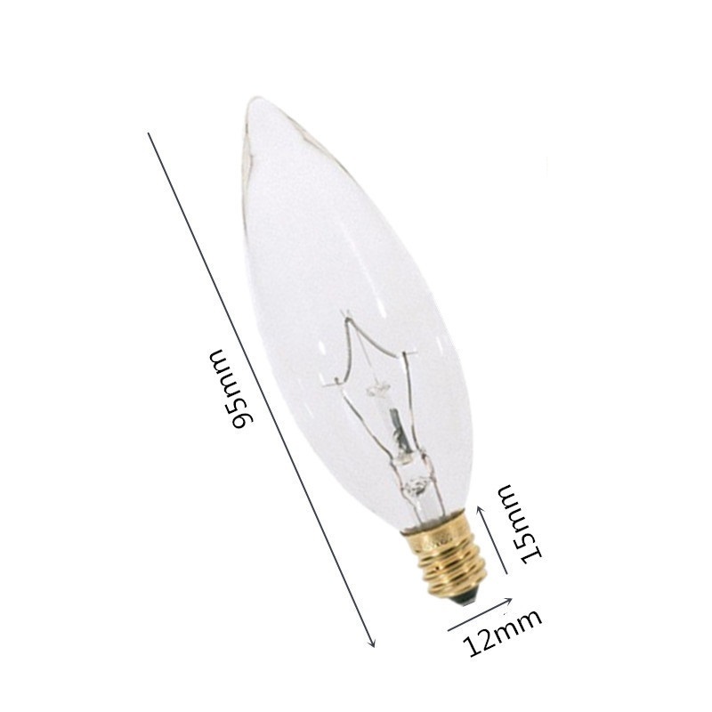 HoneyFly C32 Candle Incandescent Bulb E12 E27 220V 60W 95*32mm 3000K Tungsten Wire Lamp Clear Pull-tail Retro Candle Light