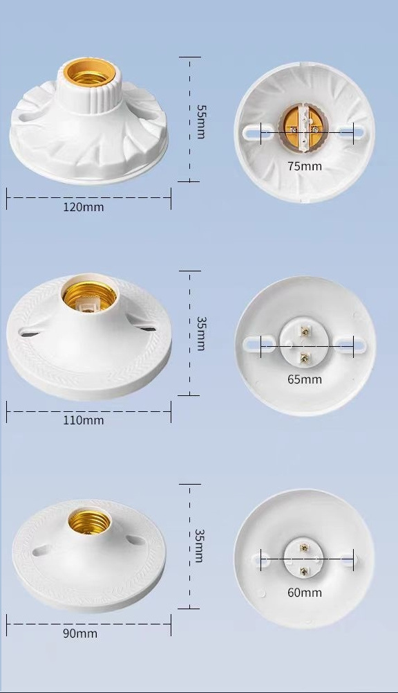 HoneyFly E27 Flower Shaped Lamp Holder 250V 6A ABS Ceiling Mounted Screw Head e27/e26 Bulb Socket Adapter