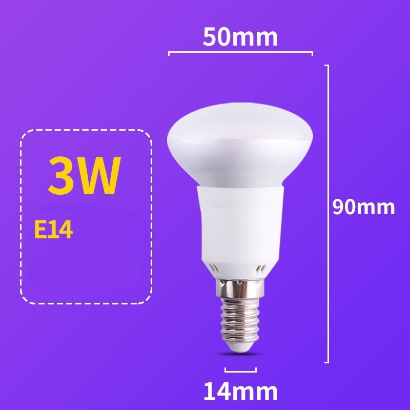 HoneyFly R63 R50 LED Bulbs E27 E14 5.5W 3W Bathroom Mushroom Lamp Moisture-proof Heat-resistant for Bathtub Lighting