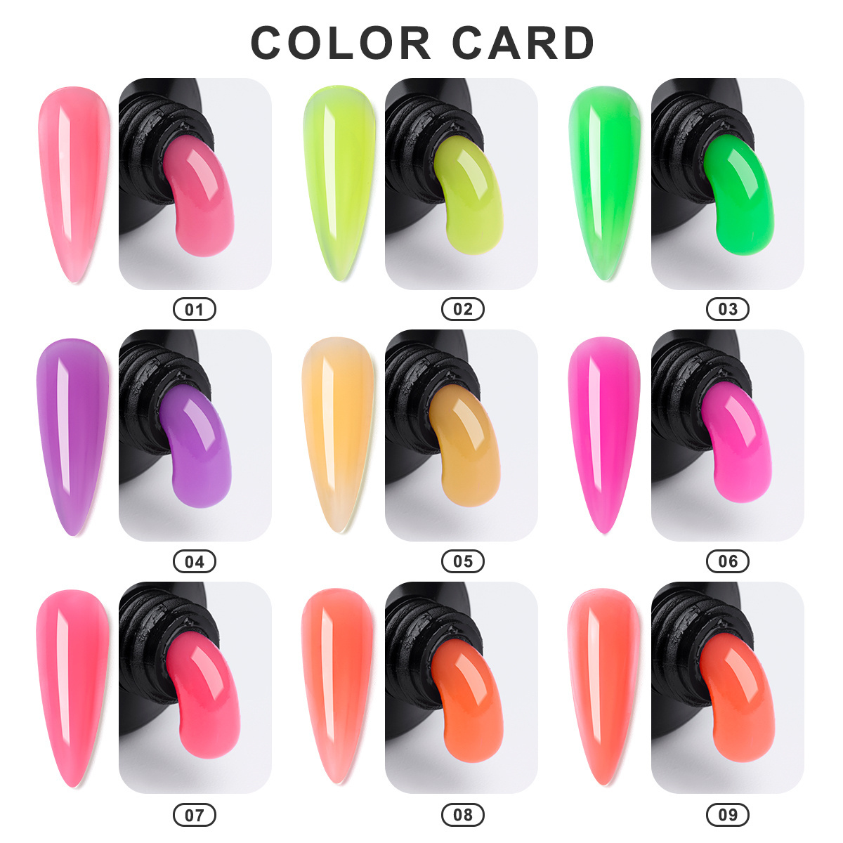 9 colors Neon Color Acrygel Poly gel Wholesale Nail Supplies Oem Private Label UV Nail Extension Poly Acrylic Poly Gel