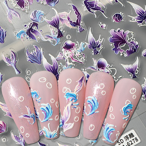 Anime Cartoon Boutique Images 5d Embossed Nail Art Stickers Wraps Decals